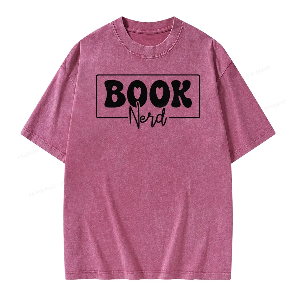 Pagewing Book Nerd Unisex Washed T-shirt