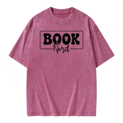 Pagewing Book Nerd Unisex Washed T-shirt