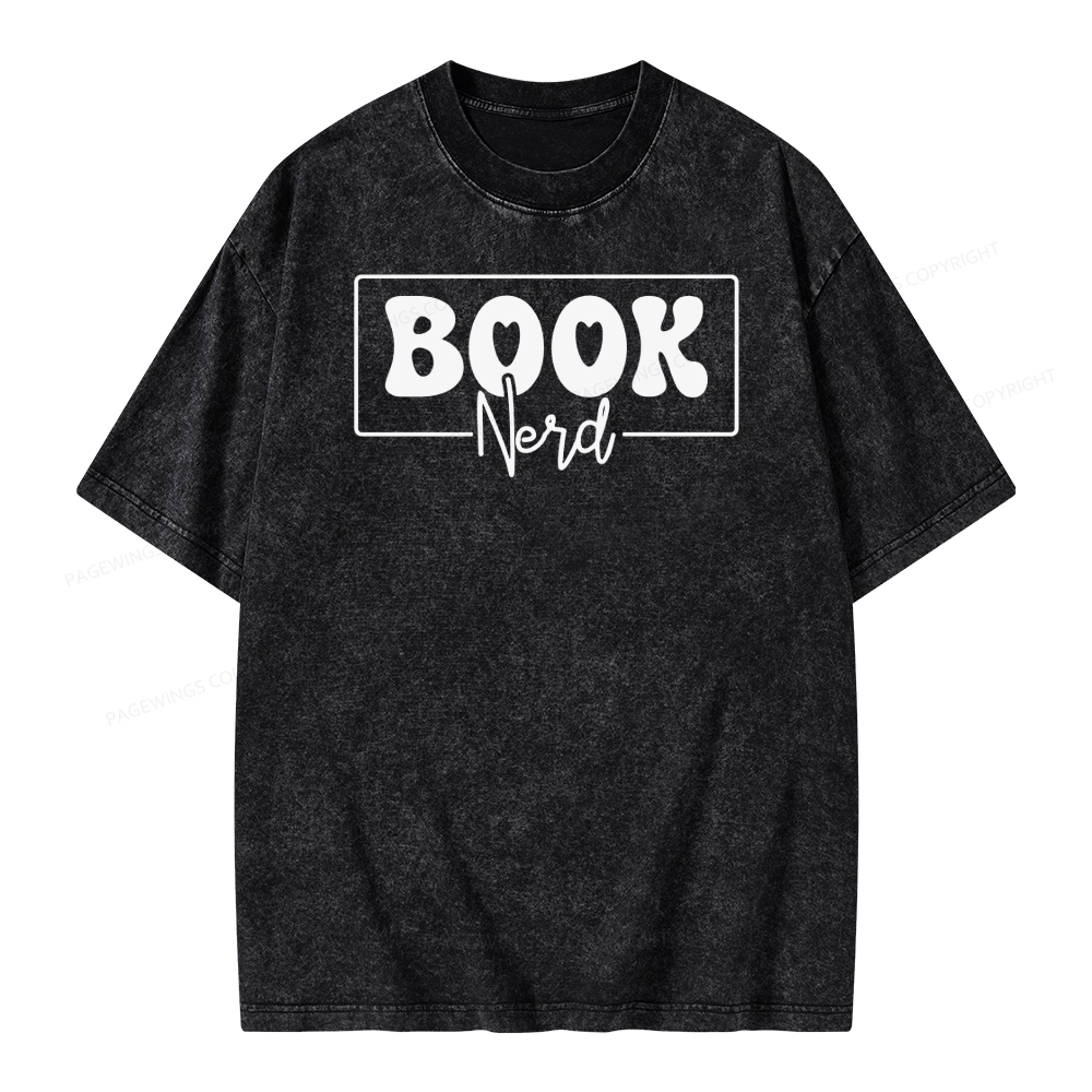 Pagewing Book Nerd Unisex Washed T-shirt