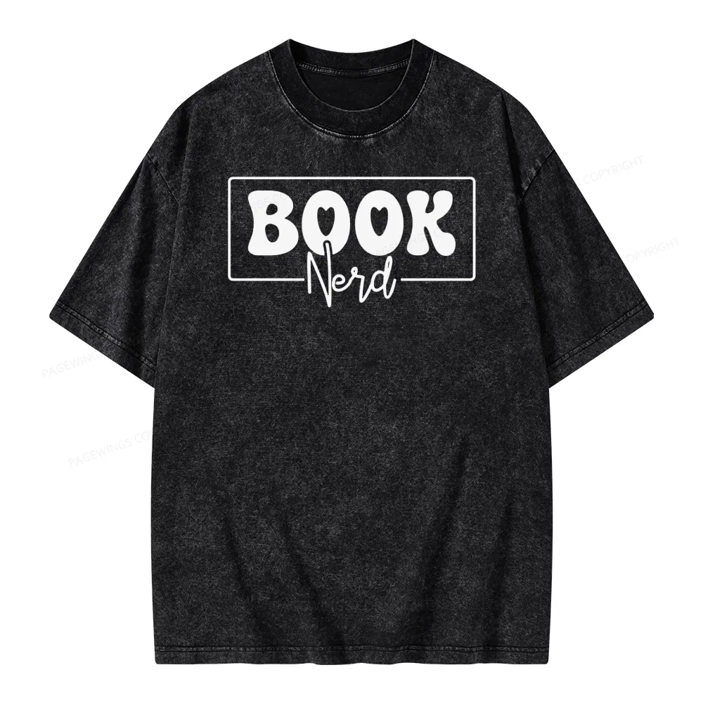 Pagewing Book Nerd Unisex Washed T-shirt