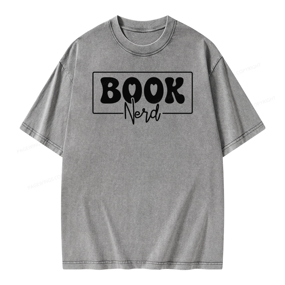 Pagewing Book Nerd Unisex Washed T-shirt