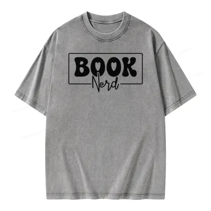 Pagewing Book Nerd Unisex Washed T-shirt