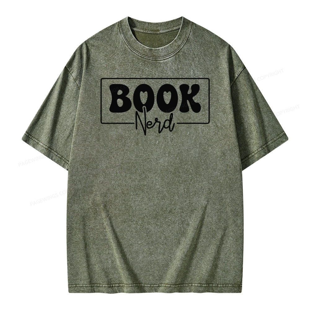 Pagewing Book Nerd Unisex Washed T-shirt
