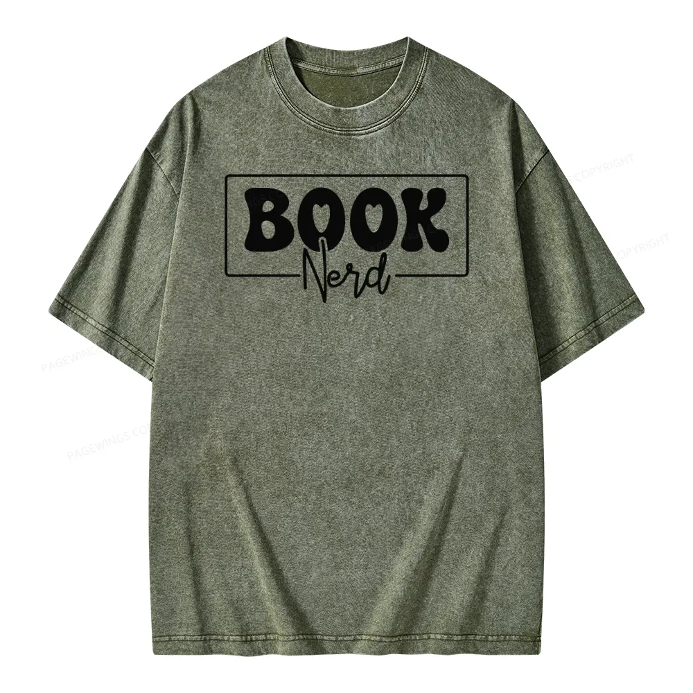 Pagewing Book Nerd Unisex Washed T-shirt