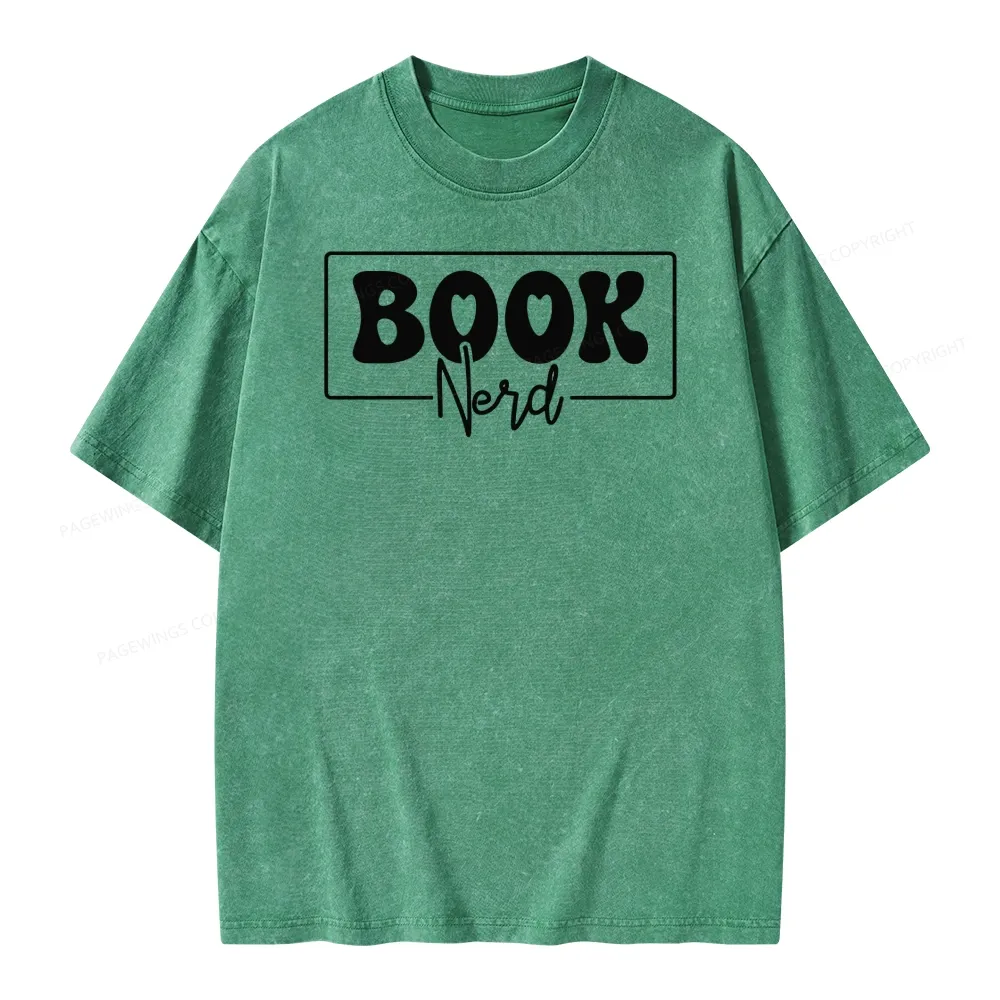 Pagewing Book Nerd Unisex Washed T-shirt