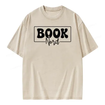 Pagewing Book Nerd Unisex Washed T-shirt