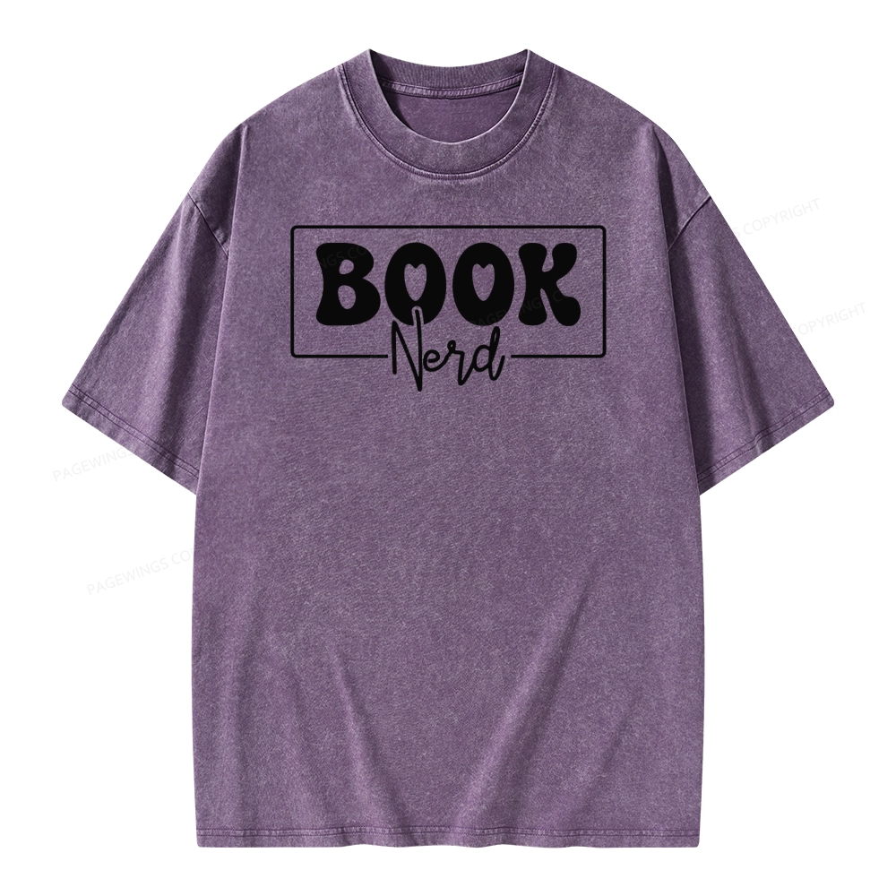 Pagewing Book Nerd Unisex Washed T-shirt
