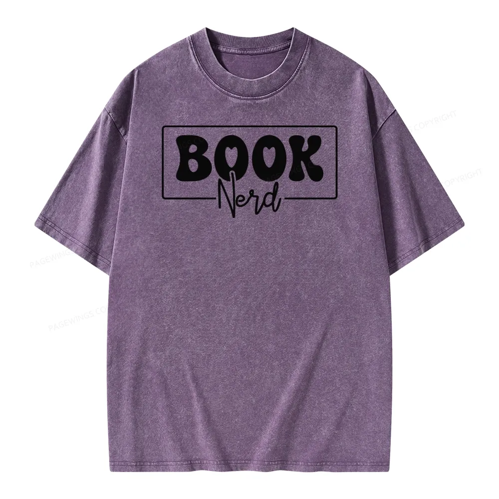 Pagewing Book Nerd Unisex Washed T-shirt