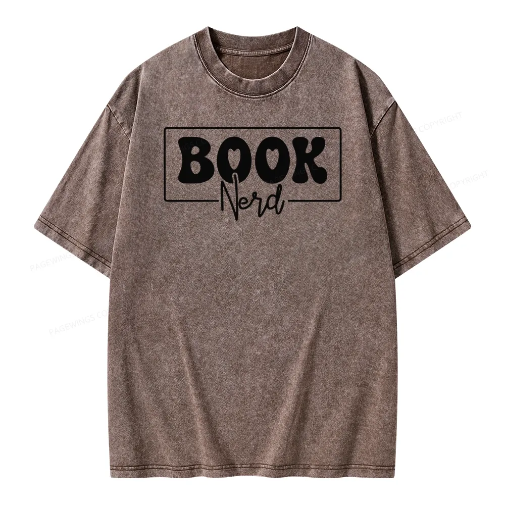Pagewing Book Nerd Unisex Washed T-shirt