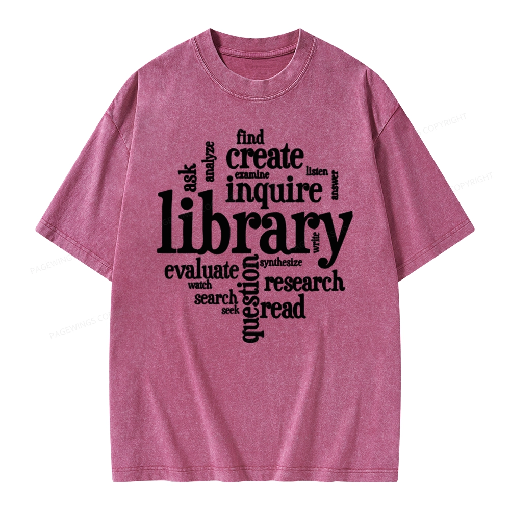 Pagewing Library Unisex Washed T-shirt