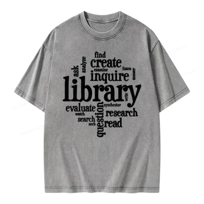 Pagewing Library Unisex Washed T-shirt