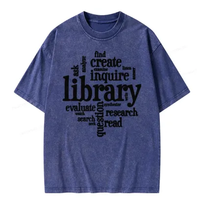 Pagewing Library Unisex Washed T-shirt