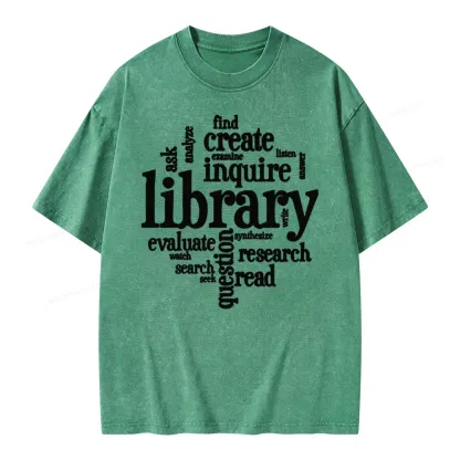 Pagewing Library Unisex Washed T-shirt