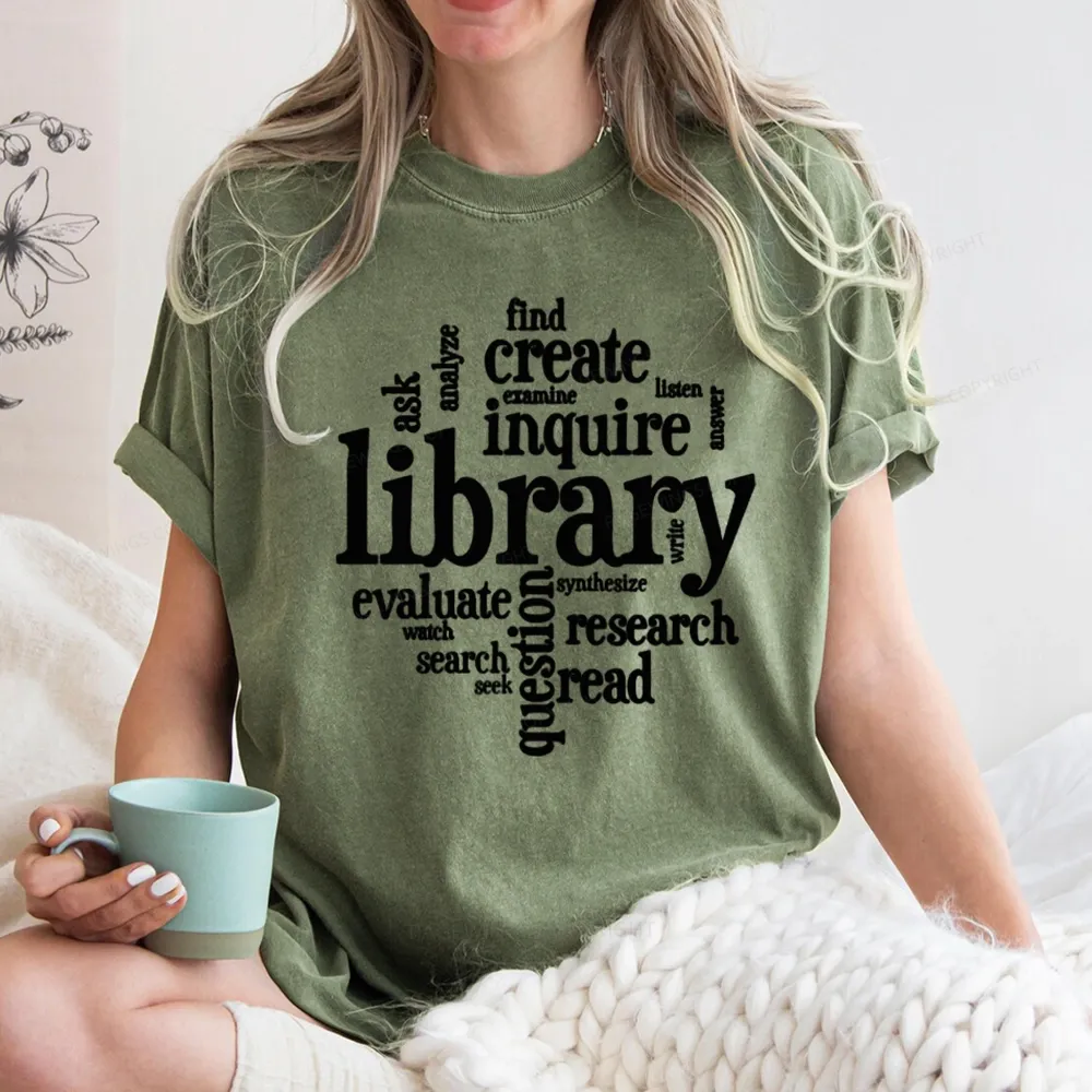 Pagewing Library Unisex Washed T-shirt