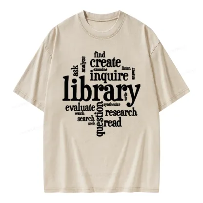 Pagewing Library Unisex Washed T-shirt