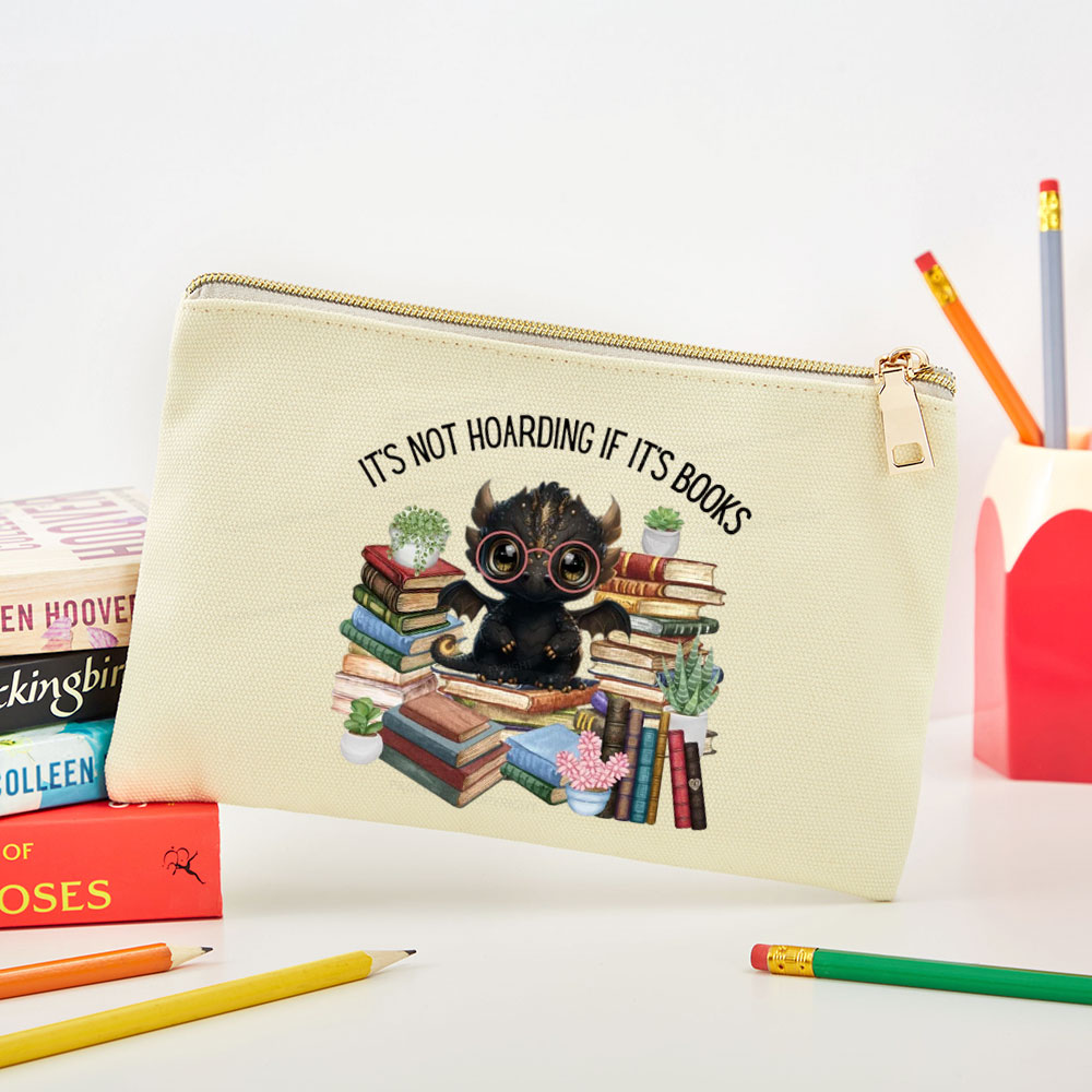 Pagewings Not Hoarding Books Cute Dragon Reading Pouch