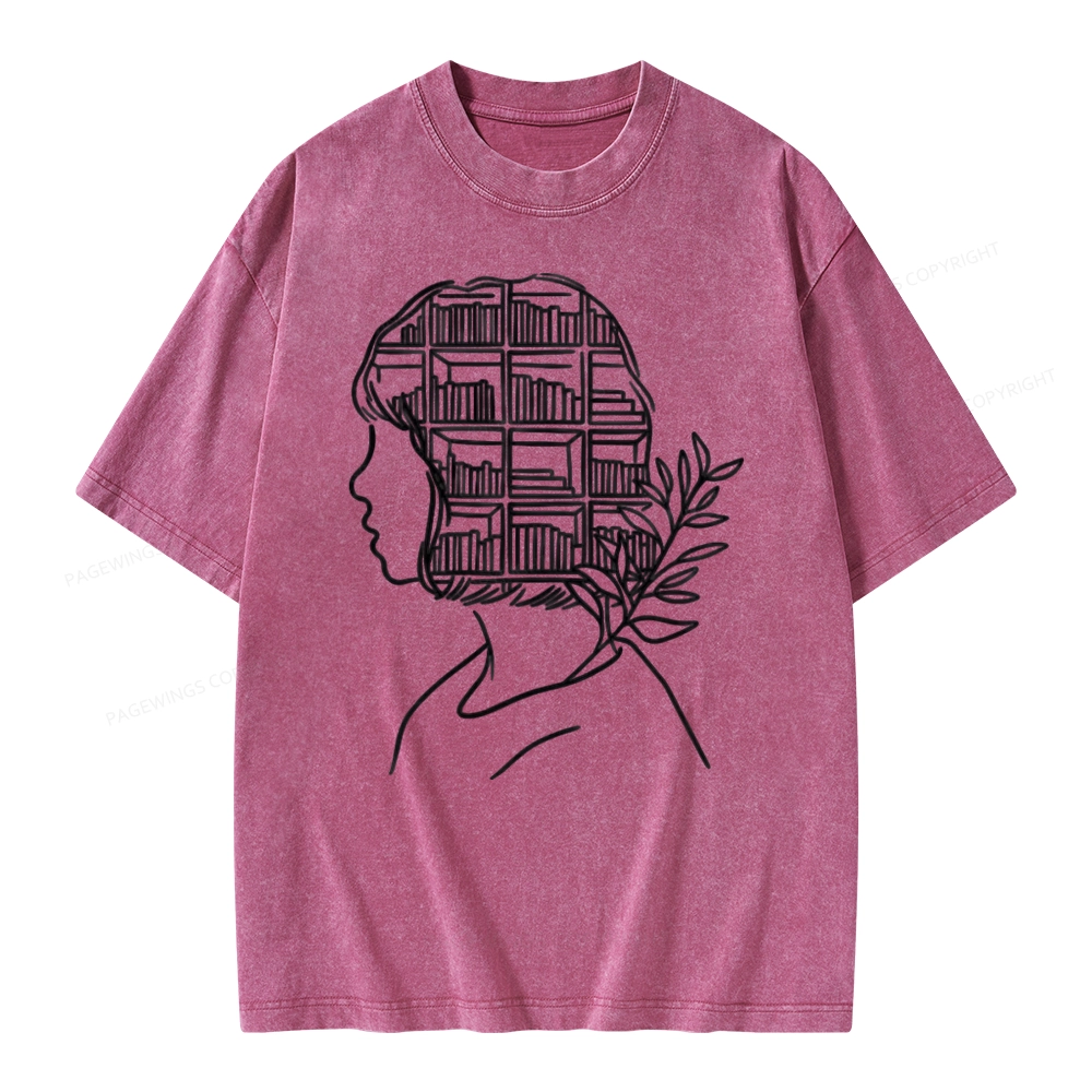 Pagewing Library Mind Unisex Washed T-shirt