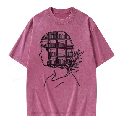 Pagewing Library Mind Unisex Washed T-shirt