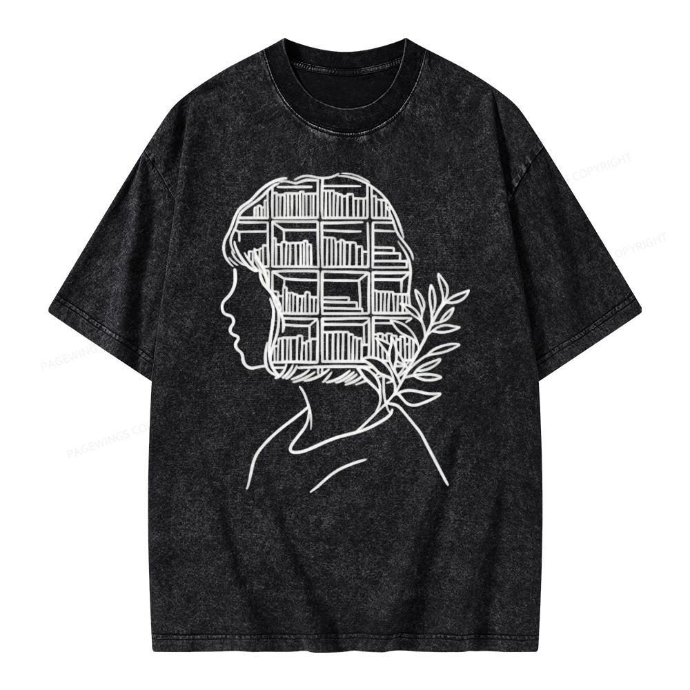 Pagewing Library Mind Unisex Washed T-shirt