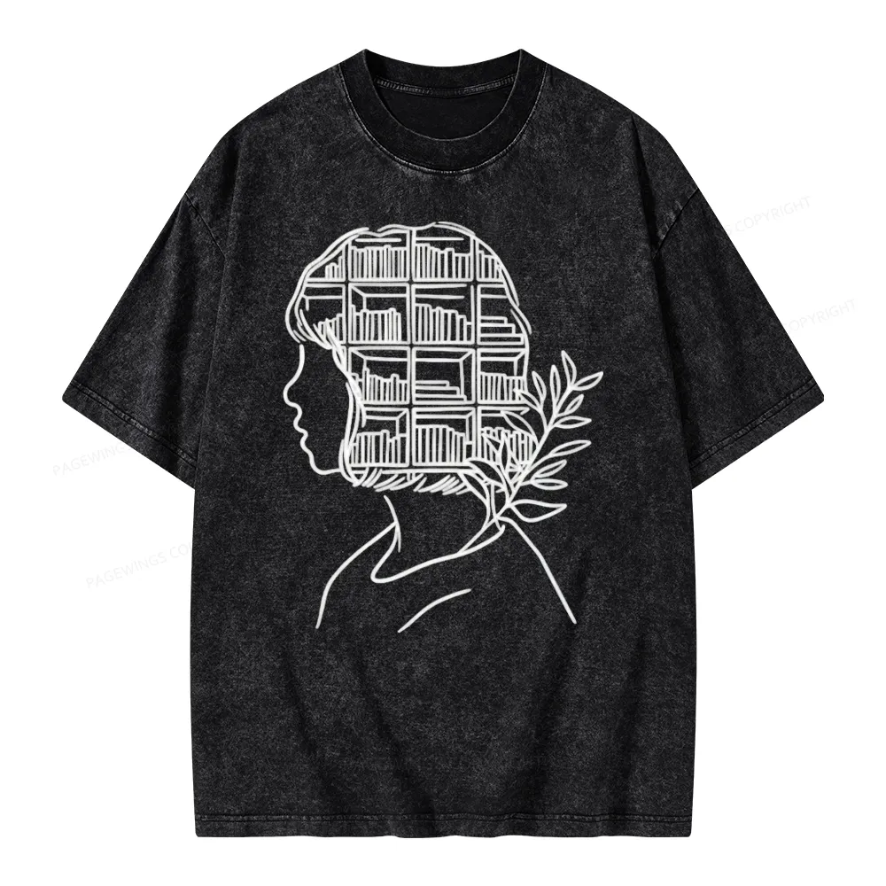 Pagewing Library Mind Unisex Washed T-shirt