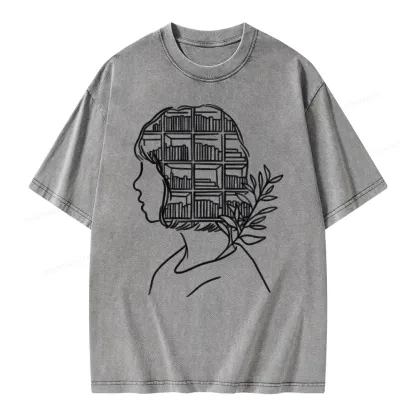 Pagewing Library Mind Unisex Washed T-shirt