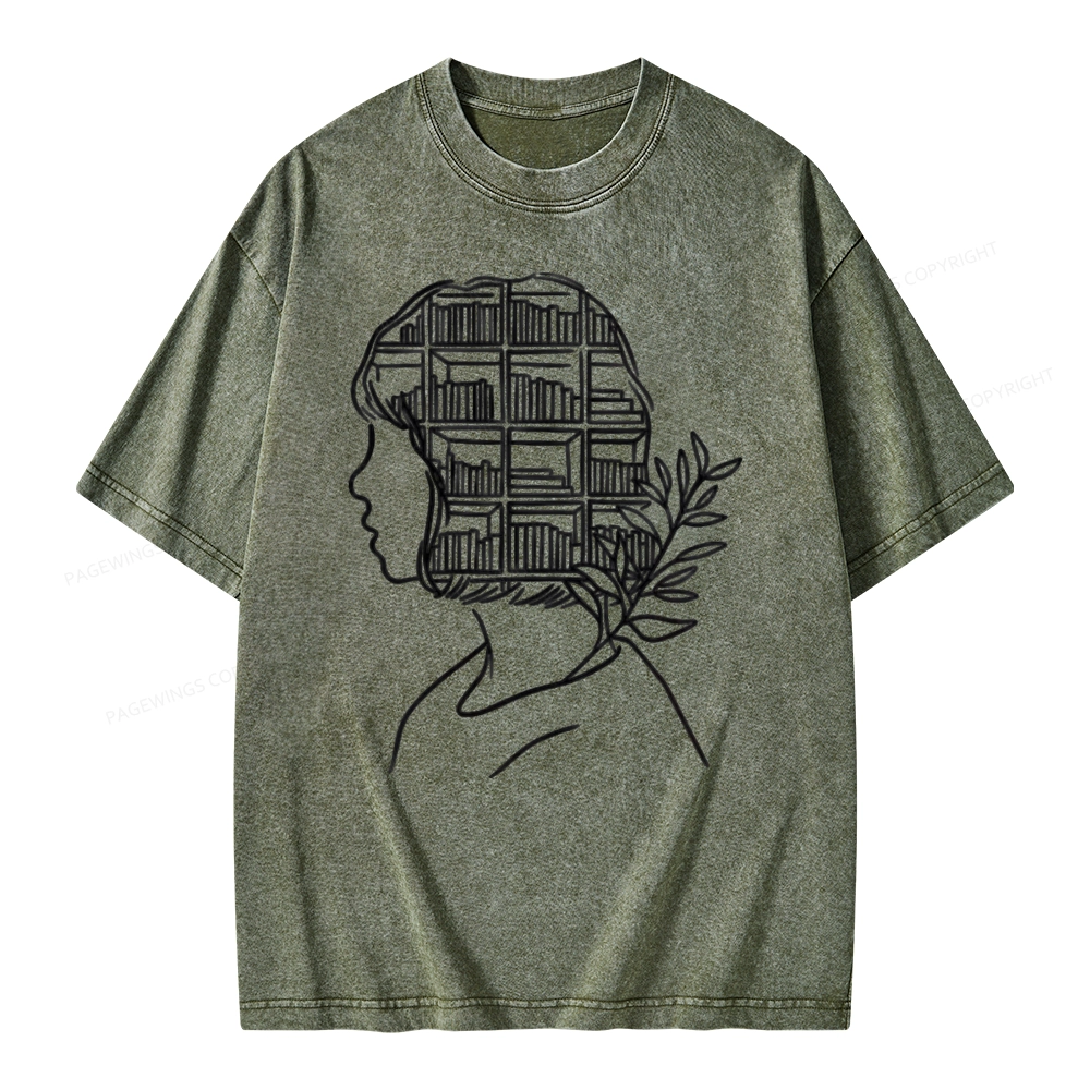 Pagewing Library Mind Unisex Washed T-shirt