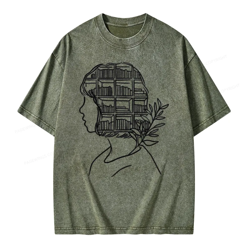 Pagewing Library Mind Unisex Washed T-shirt