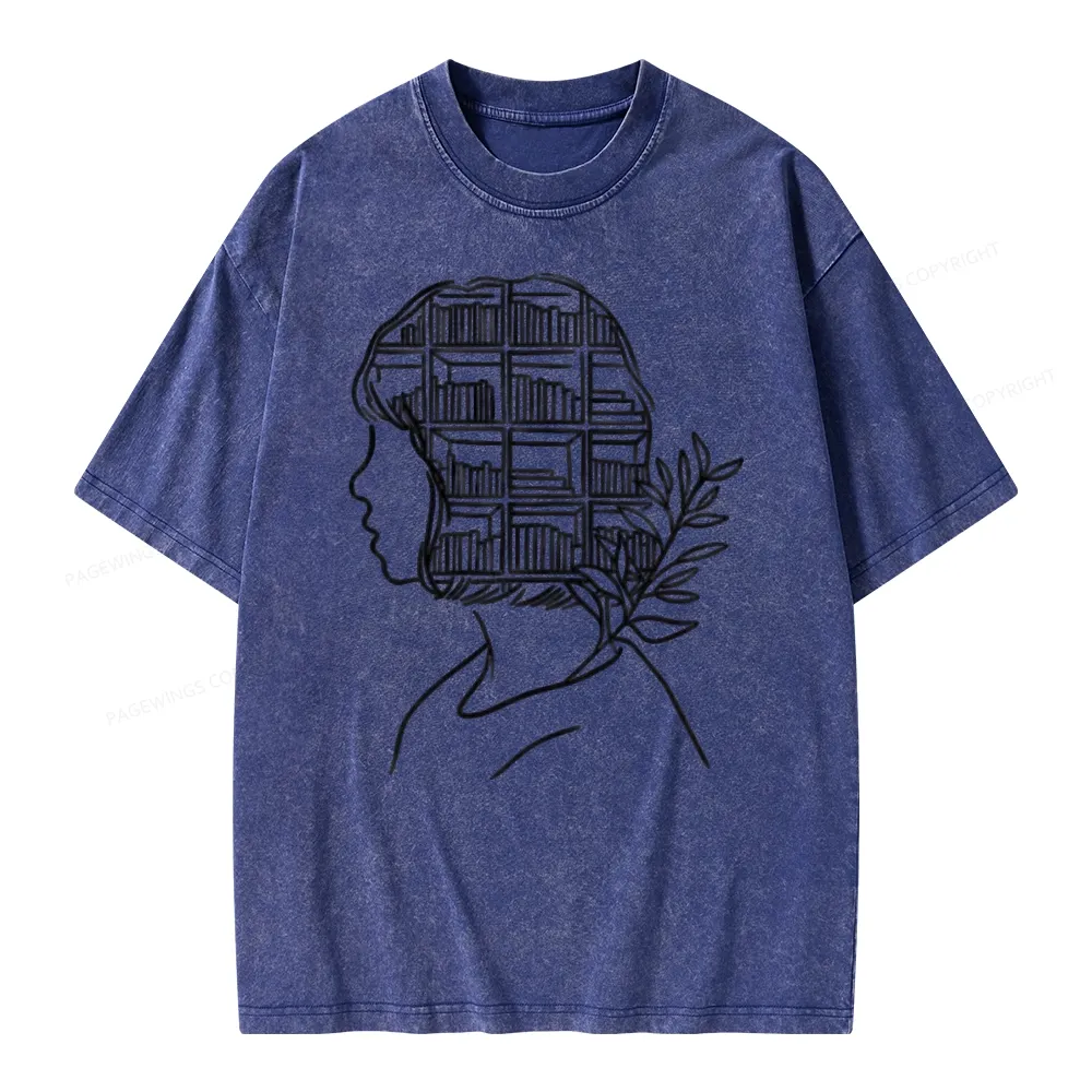 Pagewing Library Mind Unisex Washed T-shirt