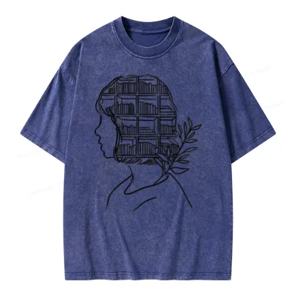 Pagewing Library Mind Unisex Washed T-shirt