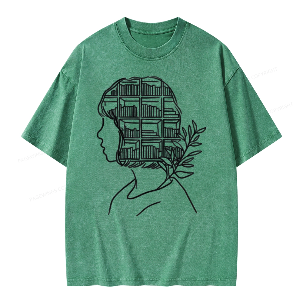 Pagewing Library Mind Unisex Washed T-shirt