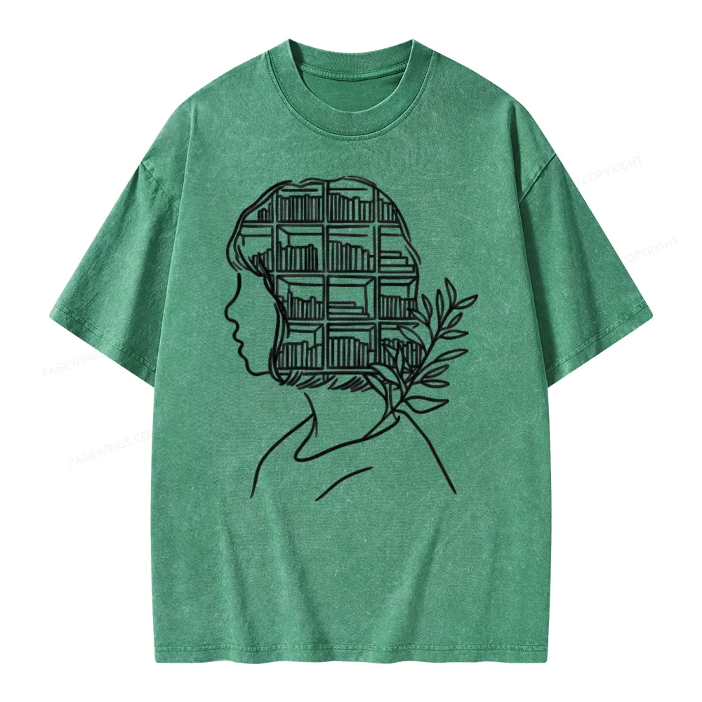 Pagewing Library Mind Unisex Washed T-shirt