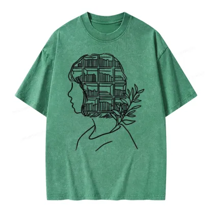 Pagewing Library Mind Unisex Washed T-shirt