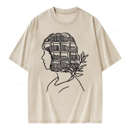Pagewing Library Mind Unisex Washed T-shirt