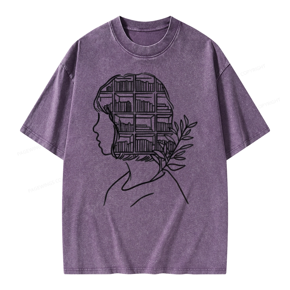 Pagewing Library Mind Unisex Washed T-shirt