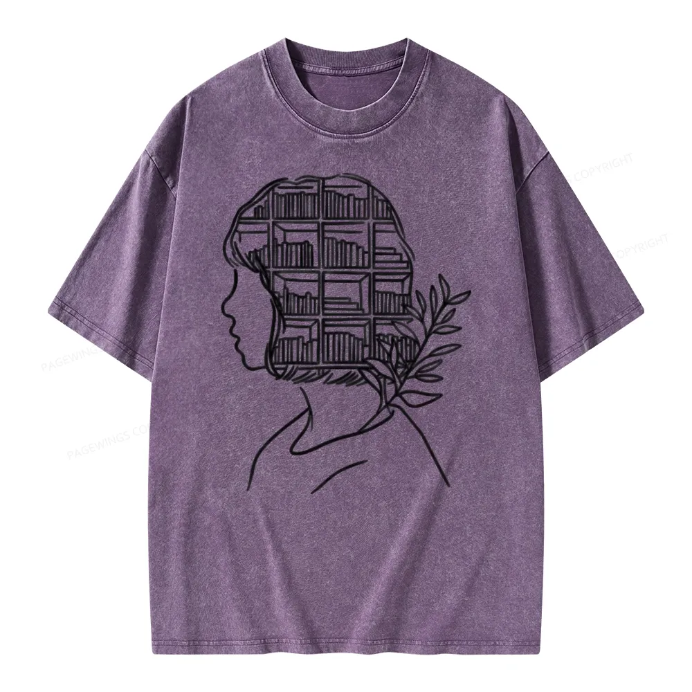 Pagewing Library Mind Unisex Washed T-shirt