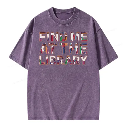 Pagewing Find Me At The Library Unisex Washed T-shirt