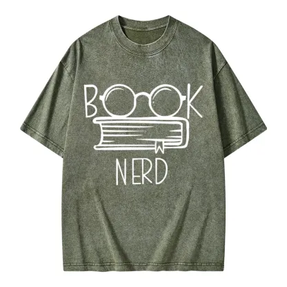 Pagewings Book Nerd Unisex Washed T-shirt