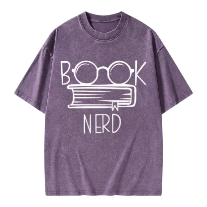 Pagewings Book Nerd Unisex Washed T-shirt