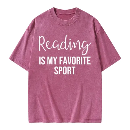 Pagewings Reading is My Favourite Sport Unisex Washed T-shirt