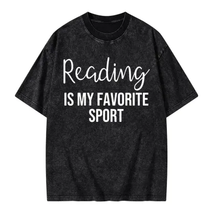 Pagewings Reading is My Favourite Sport Unisex Washed T-shirt