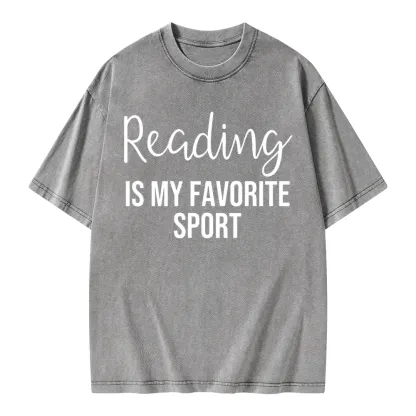 Pagewings Reading is My Favourite Sport Unisex Washed T-shirt