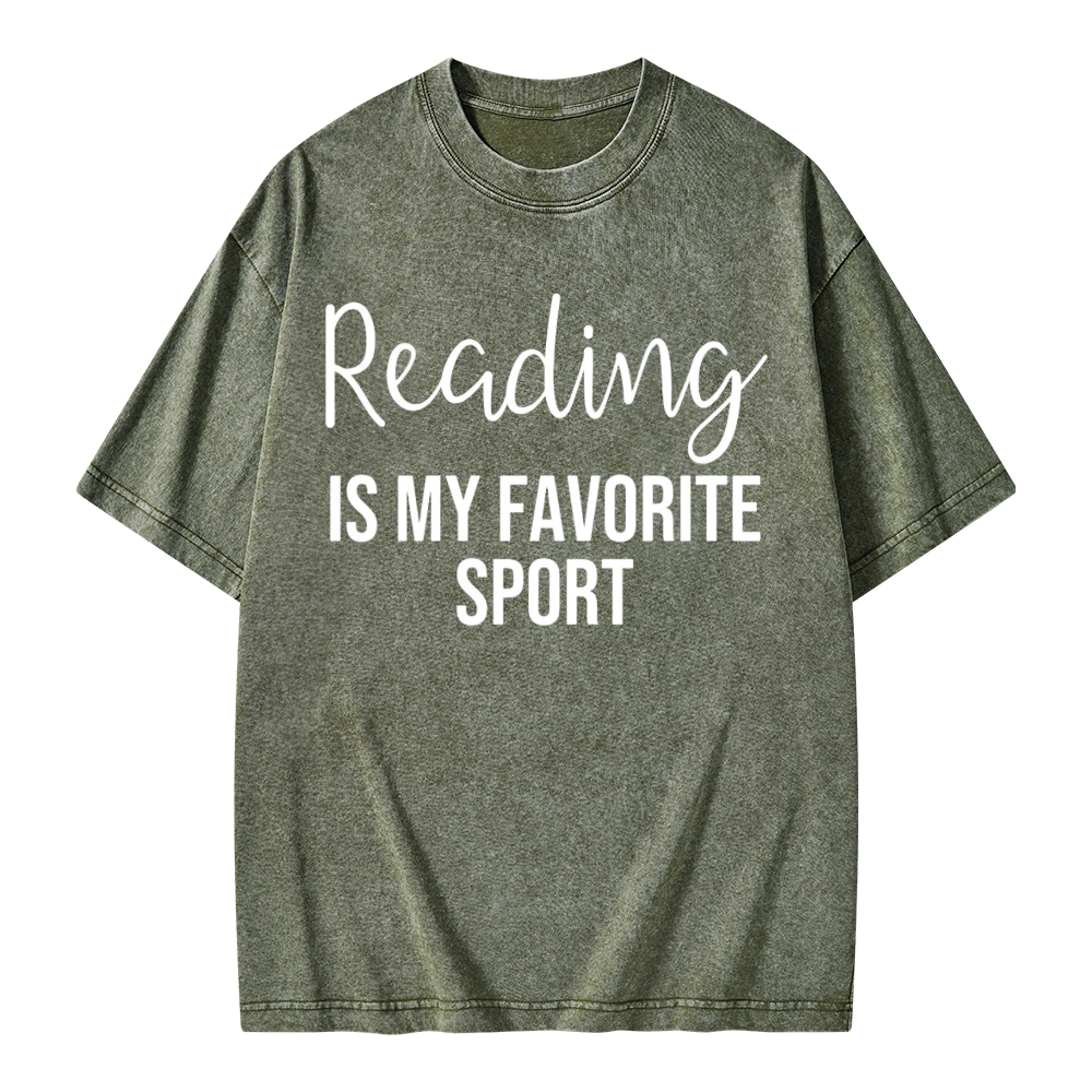 Pagewings Reading is My Favourite Sport Unisex Washed T-shirt