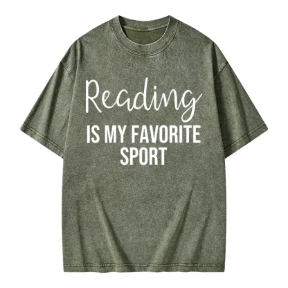 Pagewings Reading is My Favourite Sport Unisex Washed T-shirt