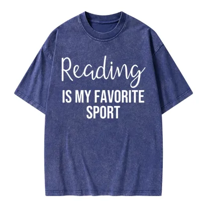 Pagewings Reading is My Favourite Sport Unisex Washed T-shirt