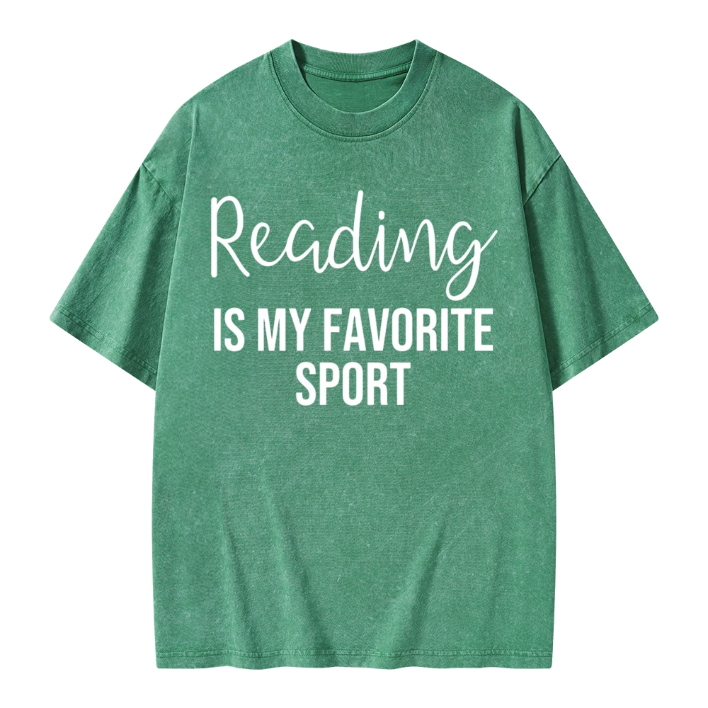 Pagewings Reading is My Favourite Sport Unisex Washed T-shirt