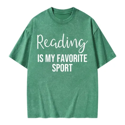 Pagewings Reading is My Favourite Sport Unisex Washed T-shirt