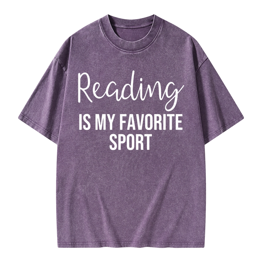 Pagewings Reading is My Favourite Sport Unisex Washed T-shirt