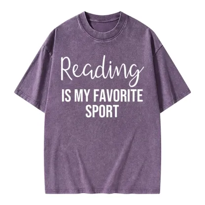 Pagewings Reading is My Favourite Sport Unisex Washed T-shirt