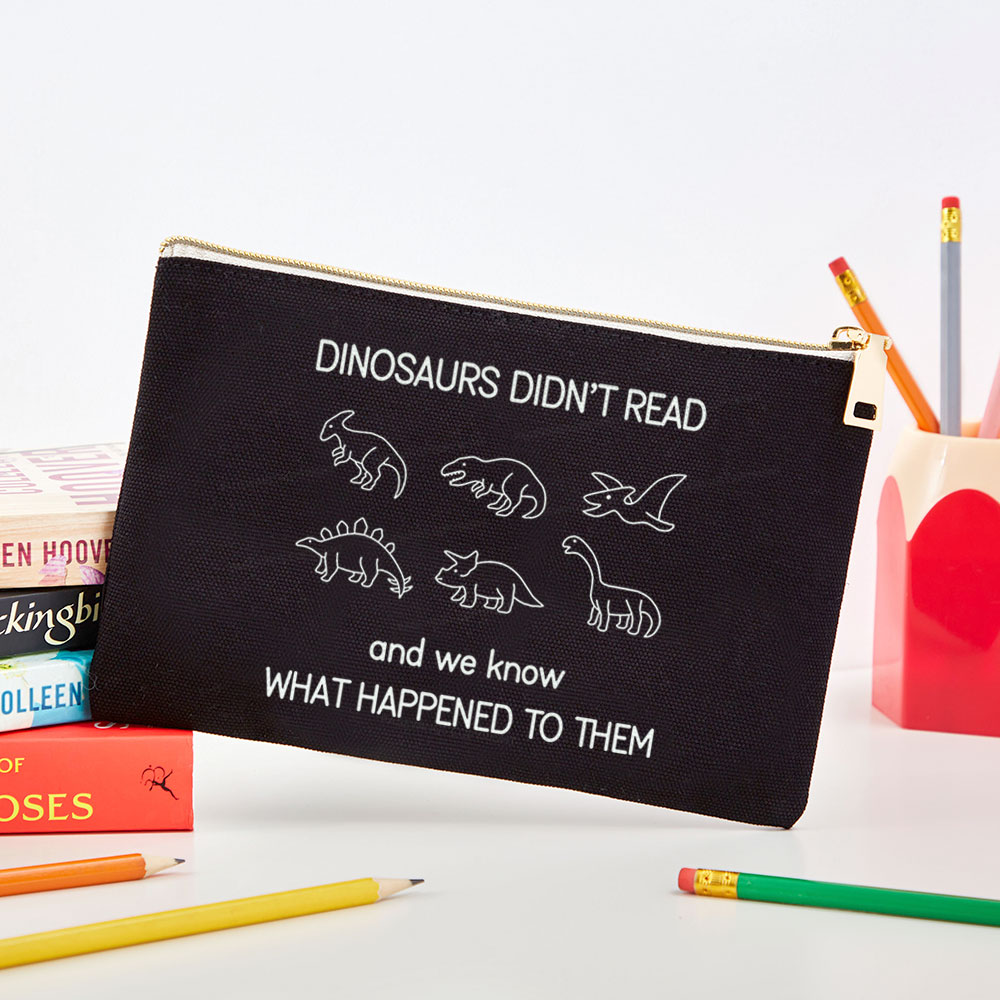 Pagewings Dinosaur Didn't Read Book Pouch