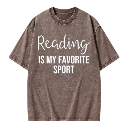 Pagewings Reading is My Favourite Sport Unisex Washed T-shirt